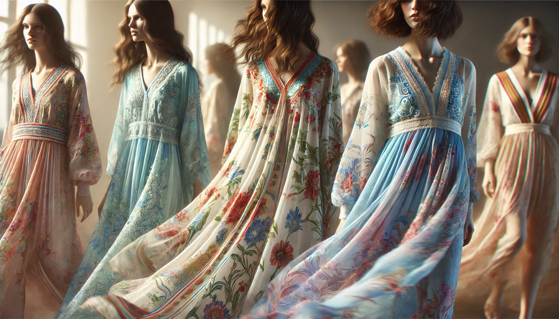 homme-hippie Blauwe landelijke bruidsjurk